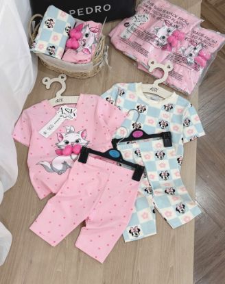 Ảnh của Set 2 bộ mèo nơ xanh hồng BG