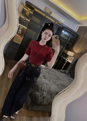 Ảnh của Quần jean suông xanh đậm(TH)