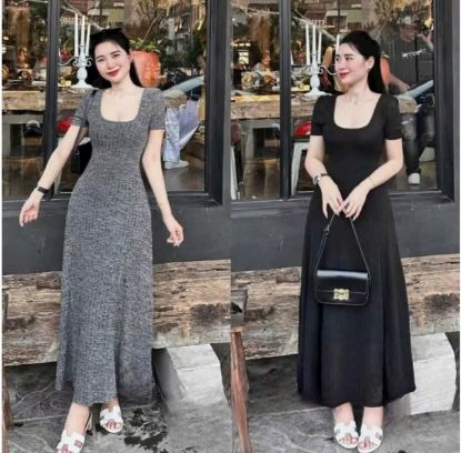 Ảnh của Váy len đũa cổ U dáng xoè