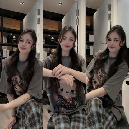 Ảnh của Set bộ mèo tai nghe quần kẻ
