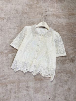 Ảnh của Áo sơ mi ren 2 lớp cổ đá
