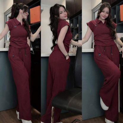 Ảnh của SET POLO XẾP LI EO QUẦN ỐNG RỘNG