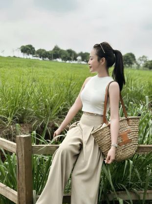 Ảnh của SEBỘ QUẦN ỐNG RỘNG  ĐAI EO MIXX ÁO DÍP