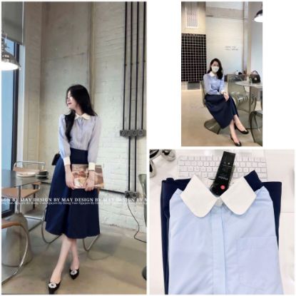 Ảnh của Set sơ mi cổ đức chân váy xoè