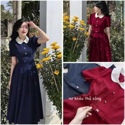 Ảnh của VÁY XẾP LI NƠ EO CỔ PHỐI