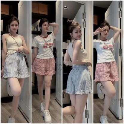 Ảnh của Set 2 bộ đùi quần kẻ bèo