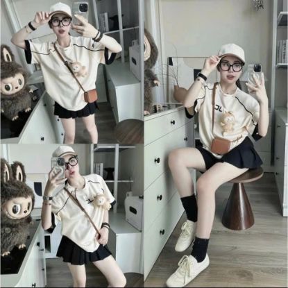 Ảnh của Set áo kèm labubu mix chân váy