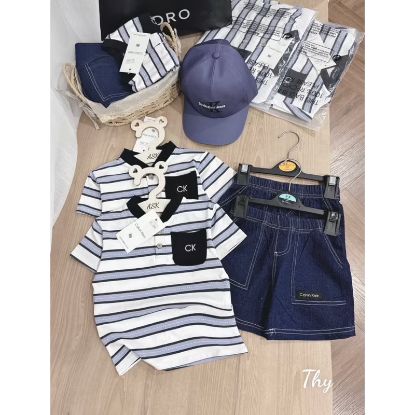 Ảnh của Set bộ Ck kẻ xanh kèm mũ