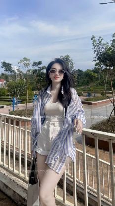 Ảnh của SET BỘ 3CT TRẮNG PHỐI  SƠ MI KÊ XANH