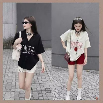 Ảnh của Set bộ Fromtoha áo cổ tim mix quần đùi