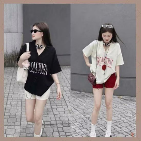 Ảnh của Set bộ Fromtoha áo cổ tim mix quần đùi