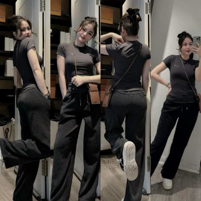 Ảnh của SÉT ÁO ZÍP QUẦN BOM  THÊU BADD Màu ghi