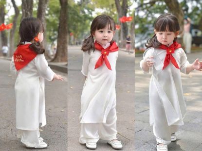 Ảnh của Set 4CT bộ áo dài kèm khăn quàng đỏ