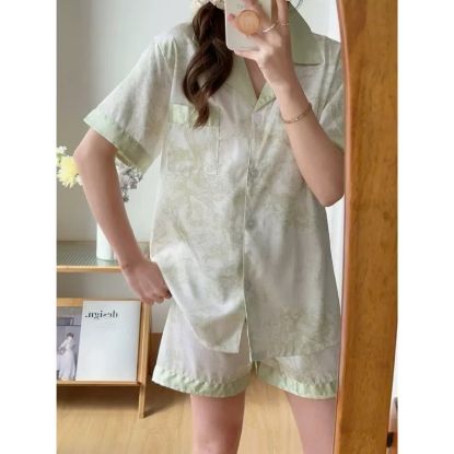 Ảnh của Set bộ lụa cộc tay màu xanh
