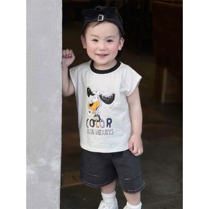Ảnh của Set bộ áo 3 lỗ cún mix quần jean