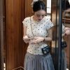 Ảnh của Set áo tim mix cv kẻ kèm chun tóc