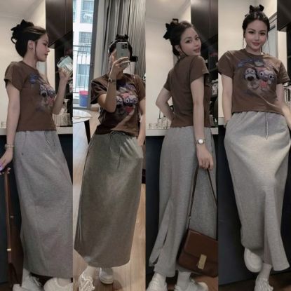 Ảnh của Set áo nâu mix cv ghi