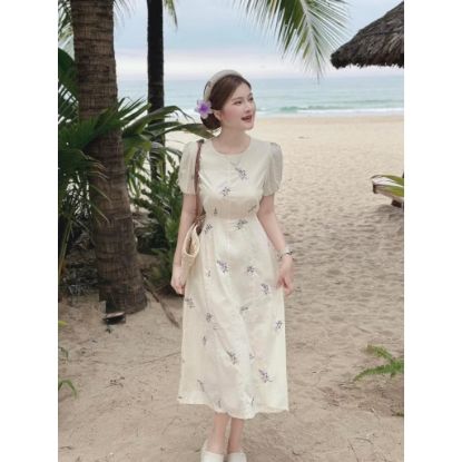 Ảnh của VÁY HOA THÊU LI DỌC DÚM 2 LỚP