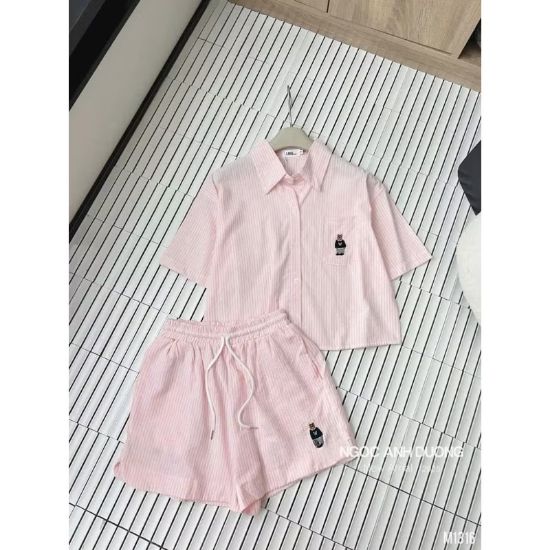 Ảnh của Set bộ sơ mi kẻ hồng