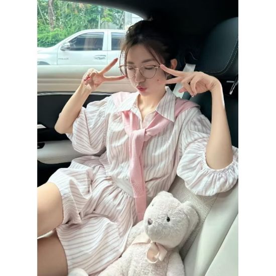 Ảnh của Set 3CT kẻ hồng kèm khăn
