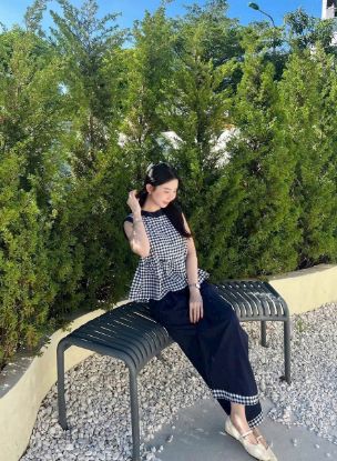 Ảnh của Set áo kẻ SN mix quần suông