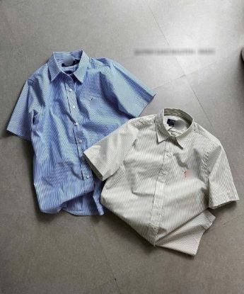 Ảnh của Áo sơ mi kẻ cộc tay thêu ngựa