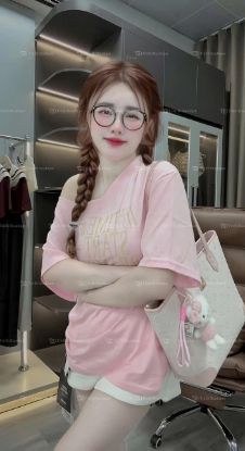 Ảnh của Set áo hồng chữ mix quần đùi