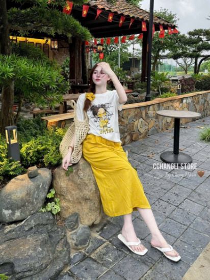 Ảnh của Set áo cô gái mix cv vàng
