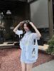 Ảnh của Set bộ sơ mi kẻ thêu gấu kèm túi